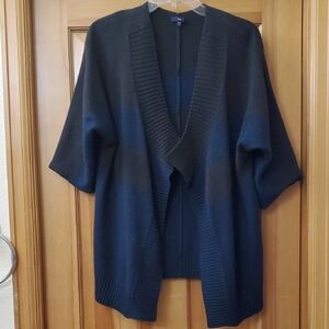 Gap Navy Blue/Brown Open Front Sweater womens m